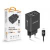 Chytrá síťová nabíječka ALIGATOR 2.4A, 2xUSB, smart IC, černá, kabel pro iPhone/iPad 2A