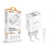 Chytrá síťová nabíječka ALIGATOR 2.4A, 2xUSB, smart IC, bílá, kabel pro iPhone/iPad 2A