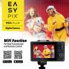Easypix V64 Flip digitální fotoaparát 13 Megapixel černá integrovaný akumulátor, Wi-Fi, 4K video, Full HD videozáznam
