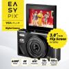 Easypix V64 Flip digitální fotoaparát 13 Megapixel černá integrovaný akumulátor, Wi-Fi, 4K video, Full HD videozáznam