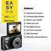 Easypix V64 Flip digitální fotoaparát 13 Megapixel černá integrovaný akumulátor, Wi-Fi, 4K video, Full HD videozáznam