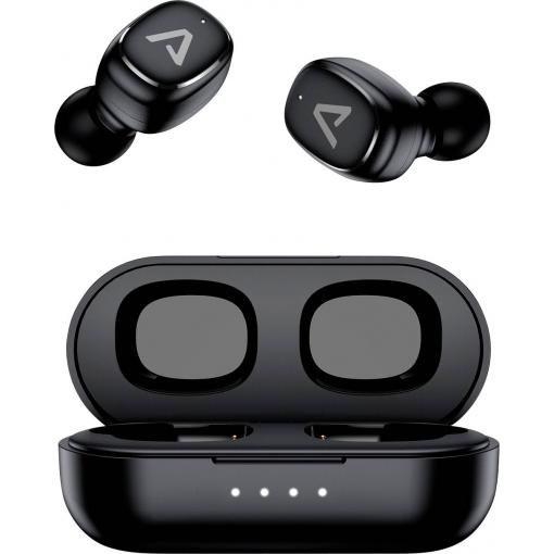 Lamax Dots3 Headset do uší (In Ear) Bluetooth® stereo černá Indikátor nabití, Nabíjecí pouzdro, regulace hlasitosti, odolné vůči potu, dotykové ovládání,