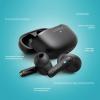 Lamax Clips1 Play Headset do uší (In Ear) Bluetooth® stereo černá Indikátor nabití, Nabíjecí pouzdro, regulace hlasitosti, odolné vůči potu, dotykové ovládání,