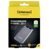 Intenso F10000 powerbanka Li-Pol, 10000 mAh, Quick Charge, Dodávka energie, USB-A, USB-C®, šedá, Indikátor stavu