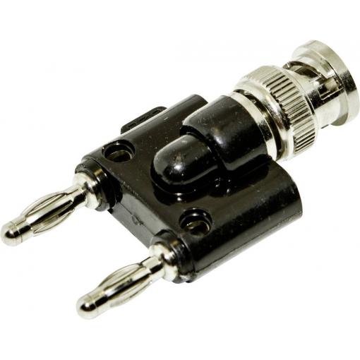 Mueller Electric BU-P1270 adaptérový konektor, BNC zásuvka - banánek zásuvka 4 mm, černá, mosaz