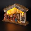 Solight LED dřevěný betlém podsvícený, 26x17cm, 6x LED, 2x AA - 1V276