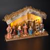 Solight LED dřevěný betlém podsvícený, 26x17cm, 6x LED, 2x AA - 1V276