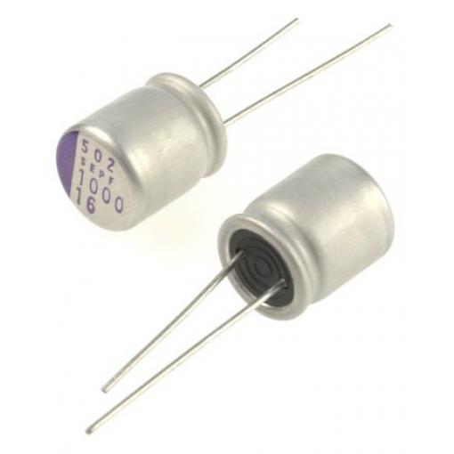 Panasonic 1 mF Průchozí otvor 16 V dc