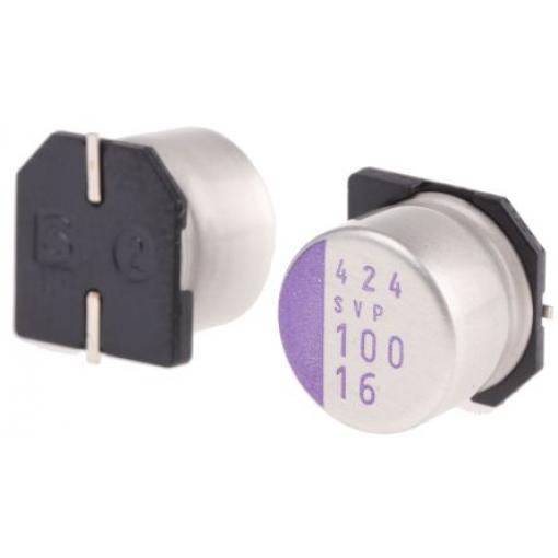 Panasonic 100 μF Povrchová montáž 16 V dc