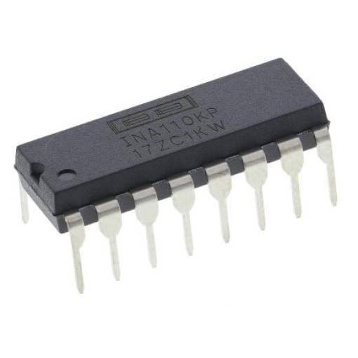 Texas Instruments Přístrojový zesilovač ofset 500 μV 2.5 MHz 4.5 mA CMRR 106 dB, PDIP, počet kolíků: 16 kolíkový