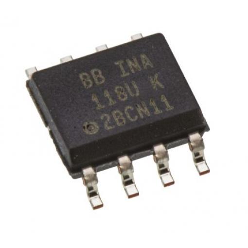 Texas Instruments Přístrojový zesilovač ofset 125 μV 800 kHz 0.385 mA CMRR 73 dB, SOIC, počet kolíků: 8 kolíkový