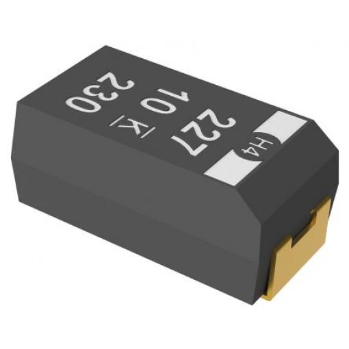 Tantalový kondenzátor, řada: T502 -10 % 10 μF 25 V dc, Povrchová montáž Pevné, 7343 ESR 1.8Ω 230 °C MnO2 KEMET