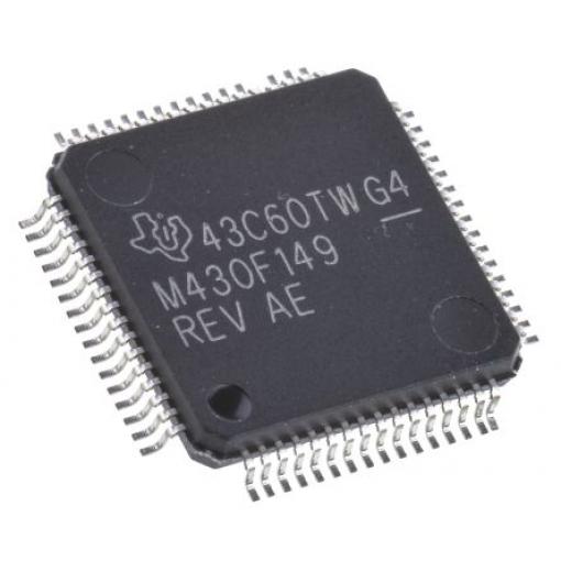 Texas Instruments Mikrokontrolér 16 bit MSP430 8 MHz 256 (unece.unit.AD), 60kB Blesk 2 kB RAM, počet kolíků: 64