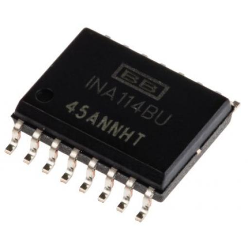 Texas Instruments Přístrojový zesilovač ofset 50 μV 1 MHz 3 mA CMRR 115 dB, SOIC, počet kolíků: 16 kolíkový