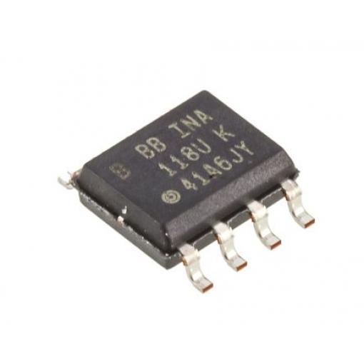 Texas Instruments Přístrojový zesilovač ofset 50 μV 800 kHz 0.385 mA CMRR 80 dB, SOIC, počet kolíků: 8 kolíkový