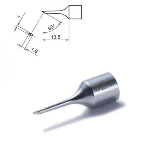 Hakko Pájecí hrot, číslo modelu: T32-C1 1 mm 13.5 mm 60 ° Kuželové ozubení, pro použití s: FX-8806