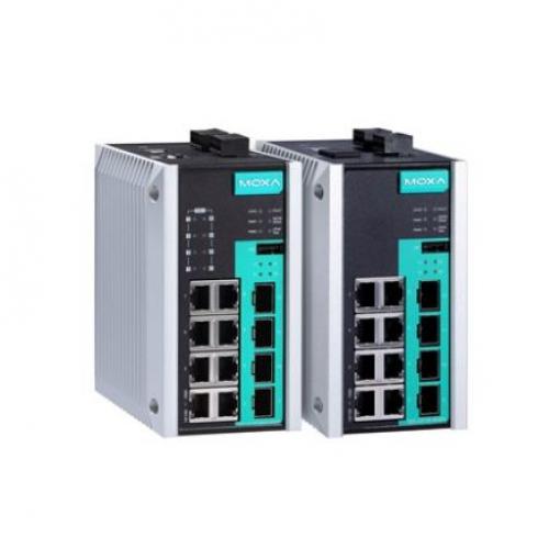 Ethernetový přepínač, model: EDS-G512E-8PoE-4GSFP 12portový MOXA Řízený Napájení přes síť Ethernet