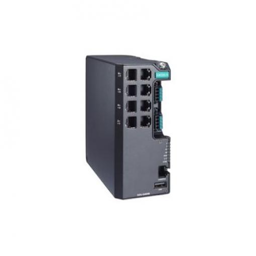 Ethernetový přepínač, model: EDS-G4008-LV 8portový MOXA Řízený Napájení přes síť Ethernet