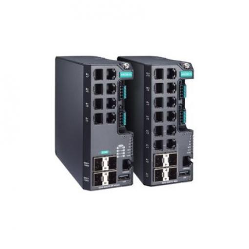 Ethernetový přepínač, model: EDS-G4012-4GC-LV 12portový MOXA Řízený Napájení přes síť Ethernet
