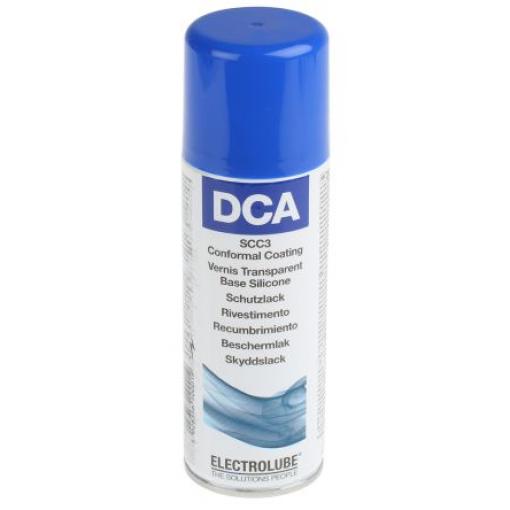 Konformní nátěr, Průhledné, 200 ml Aerosol, Kabelová svorka PCB Silikonová pryskyřice 200 °C -70 °C Electrolube