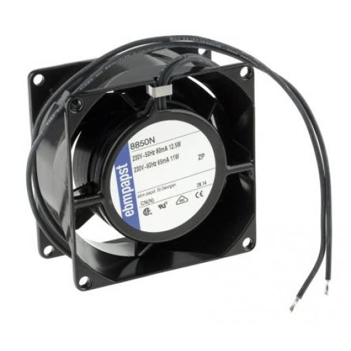 ebm-papst Axiální ventilátor, řada: 8000 N, průtok vzduchu: 37 m³/h 12.5 W 230V ac 54 mA IP65 80 mm 80mm 38 mm
