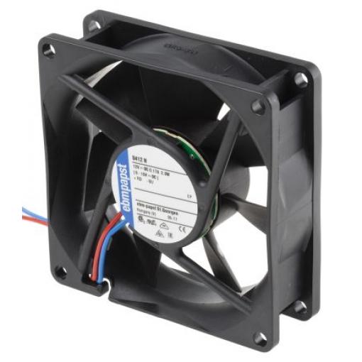 ebm-papst Axiální ventilátor, řada: 8400 N, průtok vzduchu: 69 m³/h 2 W 12 V dc 170 mA IP68 80 mm 80 mm 25 mm