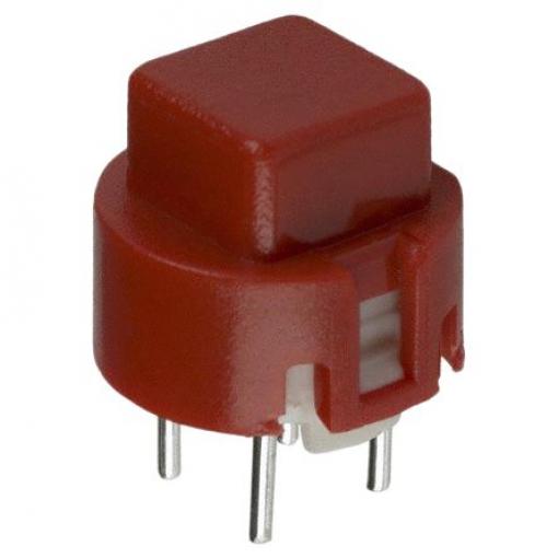 C & K Dotykový spínač, barva ovladače: Červená SPST 100 (32 V) mA 11.3 mm Montáž na plošný spoj