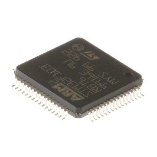 STMicroelectronics Mikrokontrolér 32 bit ARM Cortex M3 72 MHz 128kB Blesk 20 kB RAM, počet kolíků: 64 kolíkový, LQFP