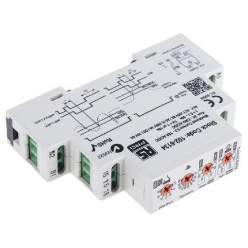 RS PRO Monitorovací relé 1, řada: L a SPDT kontakty Lišta DIN, 1A - 10A, 24/230 V ac