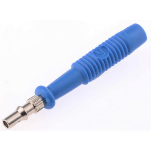 Hirschmann Test & Measurement Banánek, 2 mm, 60V dc, 6A, Modrá, Vnější Pájecí, materiál kontaktu: Mosaz, délka: 37 mm,
