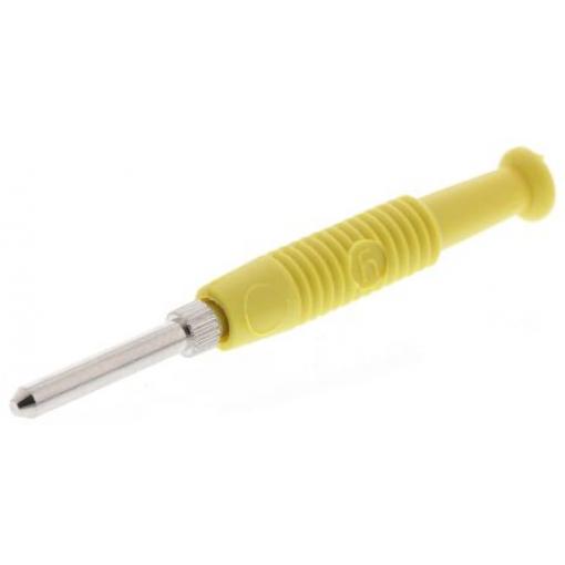 Hirschmann Test & Measurement Banánek, 2 mm, 60V dc, 6A, Žlutá, Vnější Pájecí, materiál kontaktu: Mosaz, délka: 37 mm,