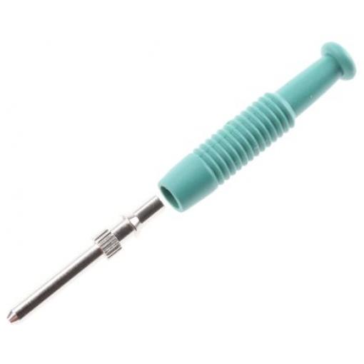 Hirschmann Test & Measurement Banánek, 2 mm, 60V dc, 6A, Zelená, Vnější Pájecí, materiál kontaktu: Mosaz, délka: 37 mm,