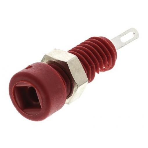 Hirschmann Test & Measurement Zásuvka na banánky, 2 mm, 60V dc, 6A, Červená, Vnitřní Pájecí, materiál kontaktu: Slitina