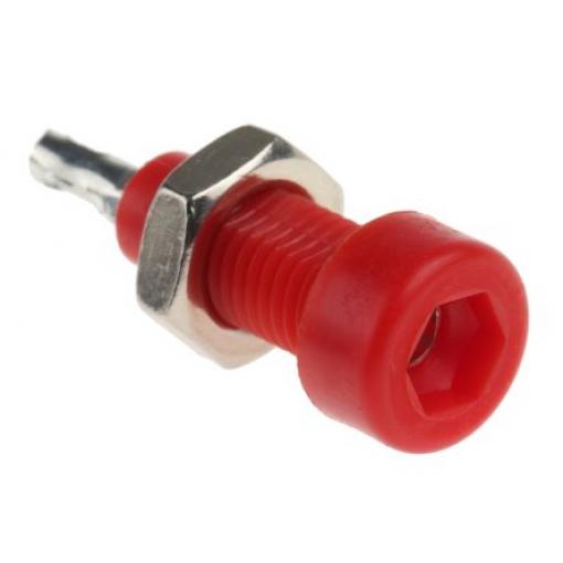WIMA Testovací zásuvka, 2 mm, Červená, Vnitřní Pájecí, materiál kontaktu: Fosforový bronz, délka: 25.78 mm, pokovení