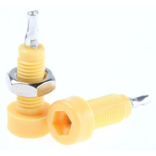 WIMA Testovací zásuvka, 2 mm, Žlutá, Vnitřní Pájecí, materiál kontaktu: Fosforový bronz, délka: 25.78 mm, pokovení