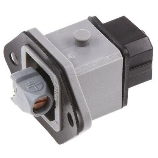 Hirschmann Průmyslový napájecí konektor, řada: ST, IP54, Panel barva Černá, Šedá, 16 A 2P+PE, 250 V