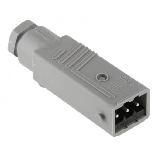 Hirschmann Průmyslový napájecí konektor, řada: ST, IP54, Kabel, formát pólů: 3P+PE, orientace těla: Rovný barva Šedá,