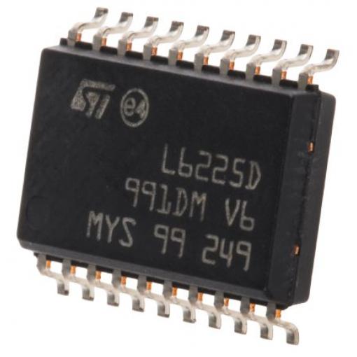STMicroelectronics IO ovladače motoru, řada: L6225 52 V, konfigurace: Úplný můstek 1.4 A 100 kHz, počet kolíků: 20