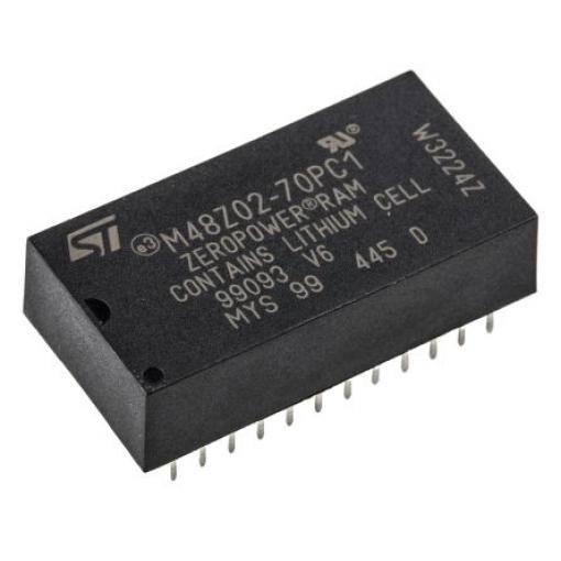 STMicroelectronics NVRAM 70 ns, 16 kB Průchozí otvor, počet kolíků: 24 kolíkový 0 °C až 70 °C, 5.5 V, 4.75 V, PCDIP