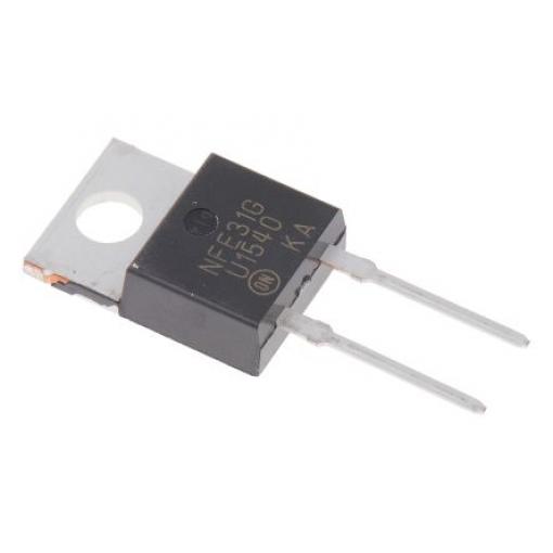 onsemi, standard: AEC-Q101 Dioda MUR1540G Spínané 15 A 400 V 60 ns, TO-220, počet kolíků: 2 kolíkový