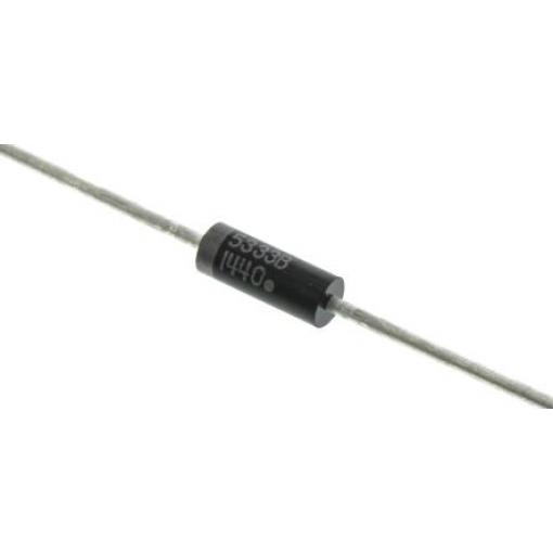 onsemi Jednoduchý 200 °C 5 % 5 W 300 μA 3 Ω -65 °C Průchozí otvor 3.3 V 1, DO-15, počet kolíků: 2 kolíkový Zenerova