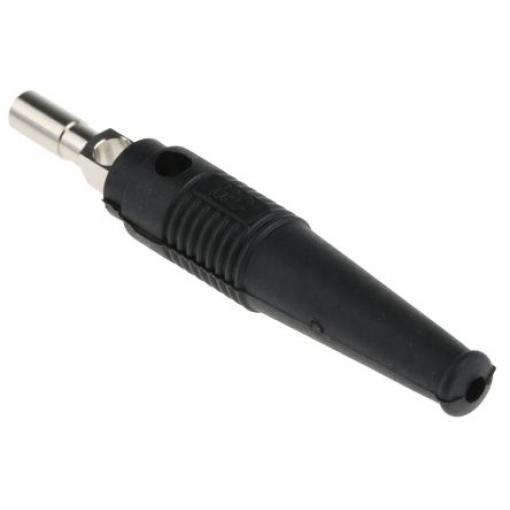 Banánek, 32A, 4 mm, 30 V, 60V dc, Černá, Samec, materiál kontaktu: Mosaz, délka: 69mm Banánek