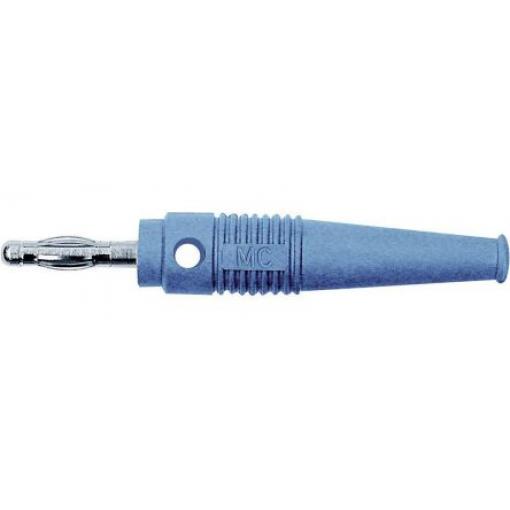 Banánek, 32A, 4 mm, 30 V, 60V dc, Modrá, Samec, materiál kontaktu: Mosaz, délka: 69mm Banánek