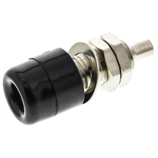 Schutzinger Zásuvka na banánky, 4 mm, Černá, Vnitřní Pájecí, materiál kontaktu: Ocel, délka: 22.8 mm, pokovení kontaktu: