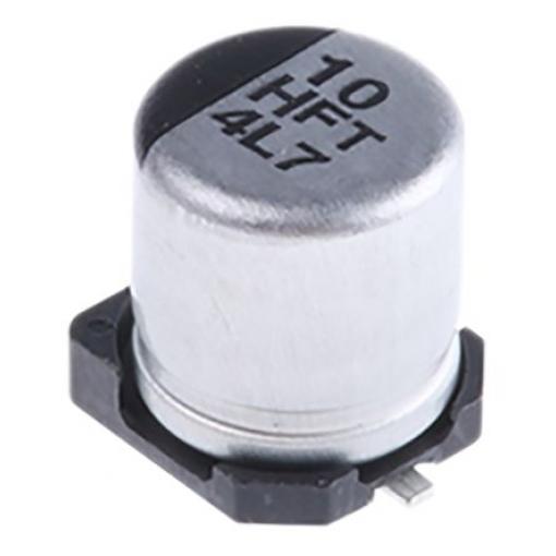 Kondenzátor, řada: FT SMD 10 μF 20 % Pájecí 880mΩ 50 V dc, Povrchová montáž 1000 AEC-Q200 Panasonic