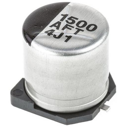Kondenzátor, řada: FT SMD 1500 μF 20 % Pájecí 60mΩ 10 V dc, Povrchová montáž 500 AEC-Q200 Panasonic