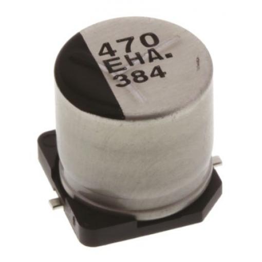 Kondenzátor, řada: HA SMD 470 μF 20 % Pájecí 25 V dc, Povrchová montáž AEC-Q200 Panasonic