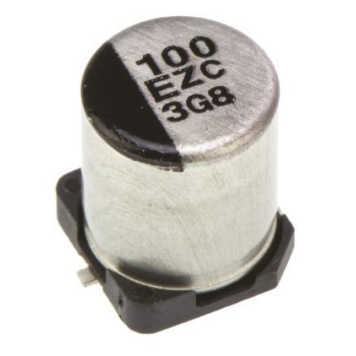 Panasonic 100 μF Povrchová montáž 25 V dc