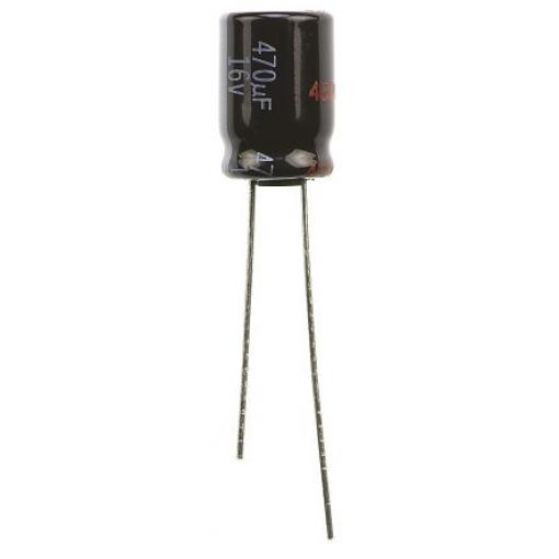 Kondenzátor, řada: HD 470 μF ±20 % 16 V dc Radiální vedení EEUHD1C471, Radiální, Průchozí otvor AEC-Q200 Panasonic