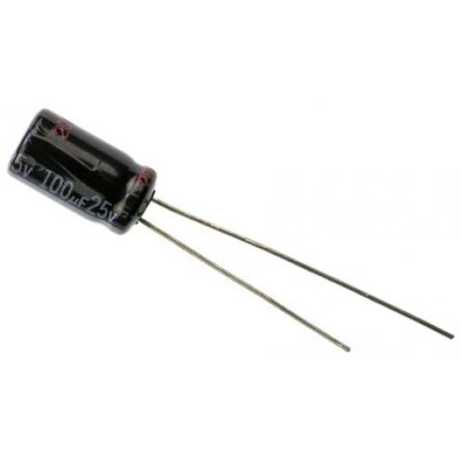 Kondenzátor, řada: HD 100 μF ±20 % 25 V dc Radiální vedení EEUHD1E101, Radiální, Průchozí otvor AEC-Q200 Panasonic